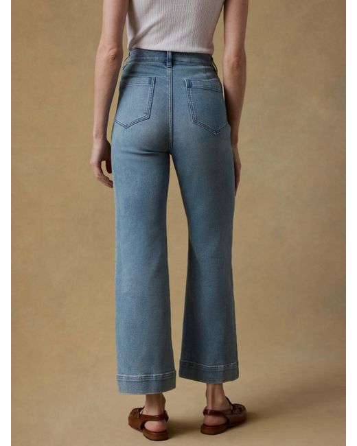 Faherty Brand Blue Stretch Terry Patch Pocket Ankle Pants