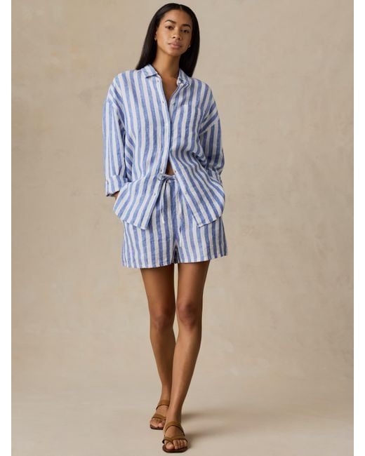 Faherty Brand Blue Laguna Linen Montecito Short
