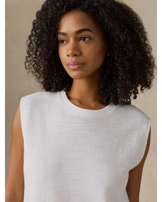 Faherty Brand White Sunwashed Organic Muscle Tank