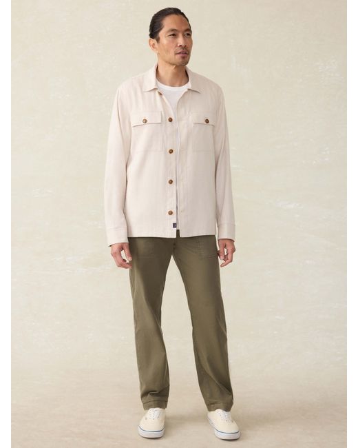 Faherty Movement& Linen Shirt Jacket in Natural for Men | Lyst