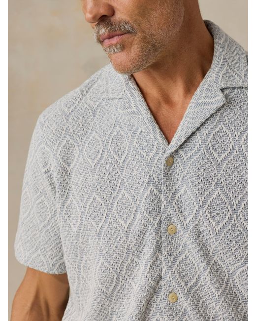 Faherty Brand Gray Short-Sleeve Oasis Camp Shirt for men