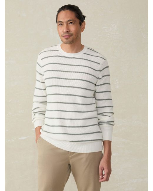 Faherty Brand Natural Sunwashed Crewneck Sweater for men