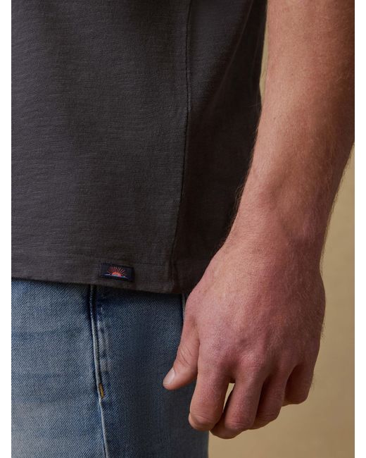 Faherty Brand Gray Short-Sleeve Sunwashed V-Neck T-Shirt for men