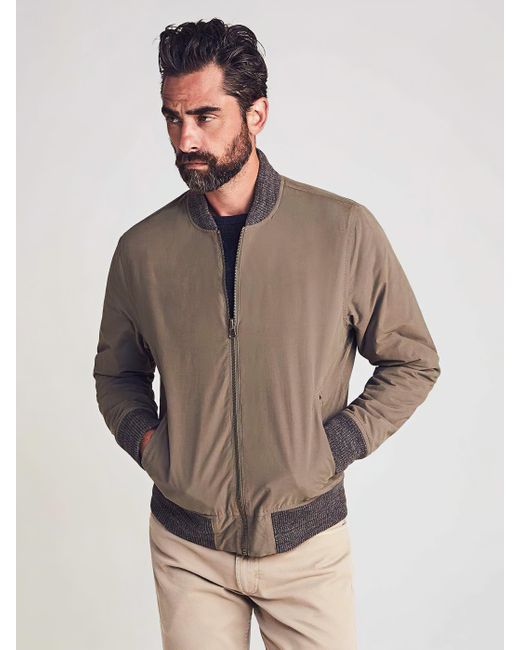 Faherty Cotton Reversible Surplus Bomber Jackets in Olive (Green) for
