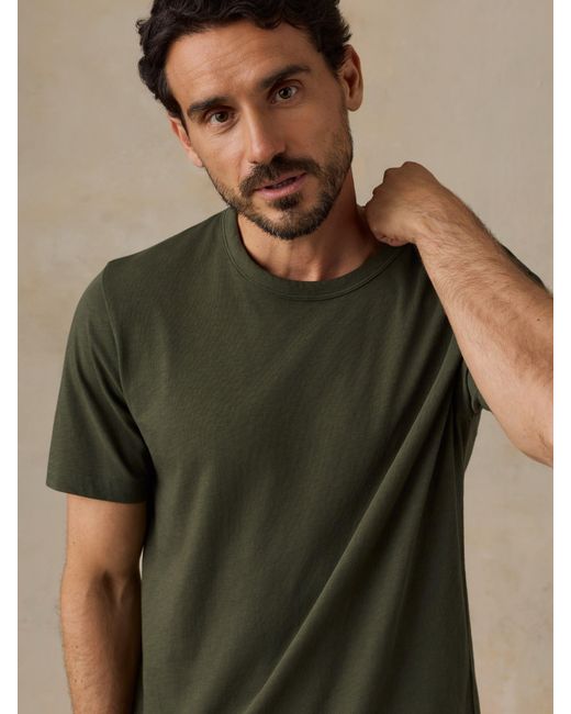 Faherty Brand Green Sunwashed Regenerative T-Shirt for men