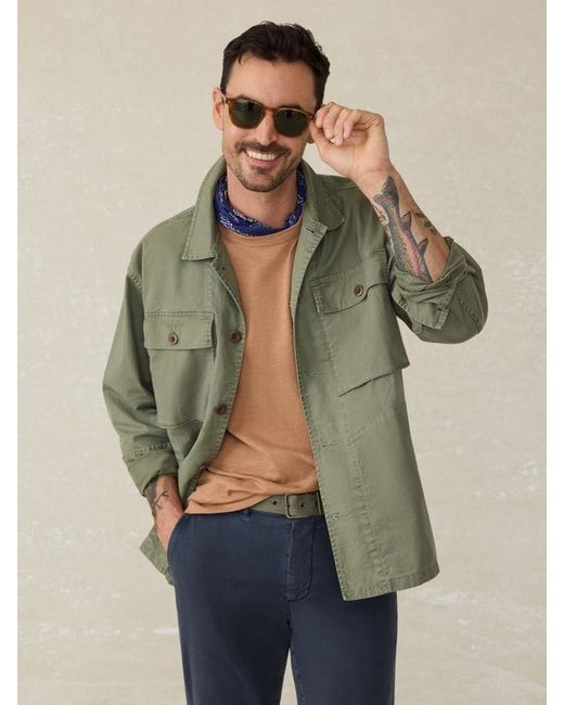 Faherty Brand Green Commander Shirt Jacket for men