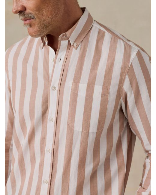 Faherty Brand Blue Long-Sleeve Weightless Cotton Shirt for men