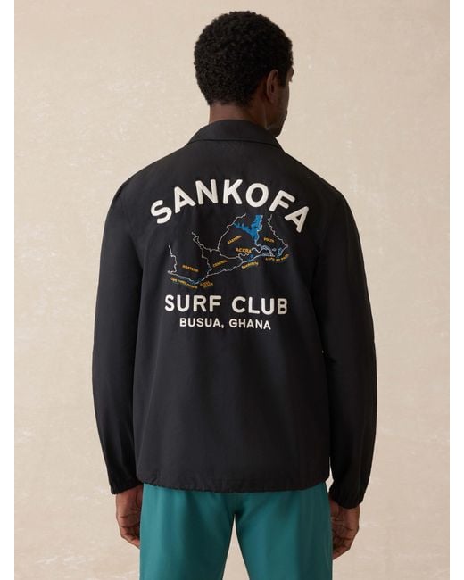 Faherty Brand Blue Surf Ghana Coaches Jacket for men