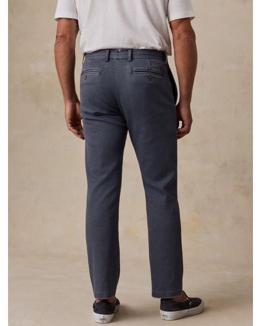 Faherty Brand Blue Stretch Terry Trouser Pants for men