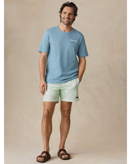 Faherty Brand Blue Sunwashed Regenerative Graphic T-Shirt for men