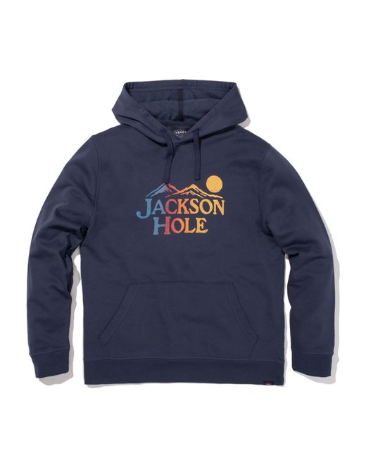 Faherty Brand Blue Jackson Hole Popover Hoodie for men