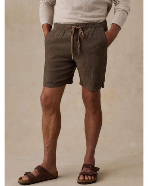 Faherty Brand Natural Essential Linen Short (6.5" for men