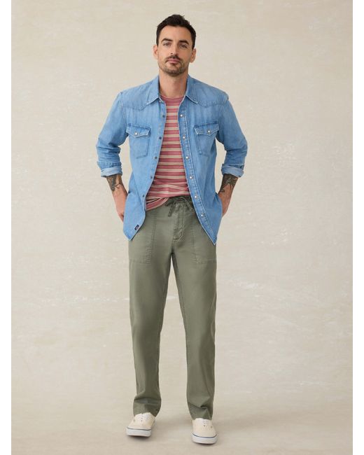 Faherty Brand Natural Dune Utility Pants for men