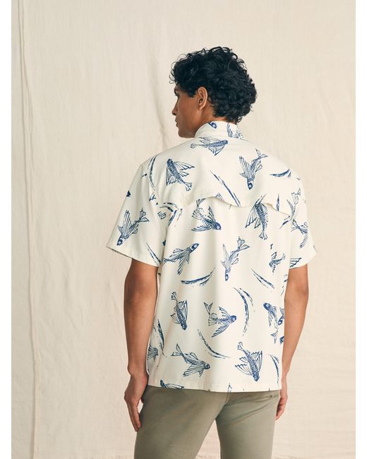Faherty Brand Natural Shorelite Short-sleeve Tech Shirt for men