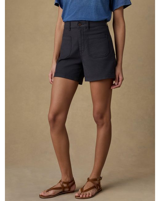 Faherty Brand Blue Stretch Terry Patch Pocket Short