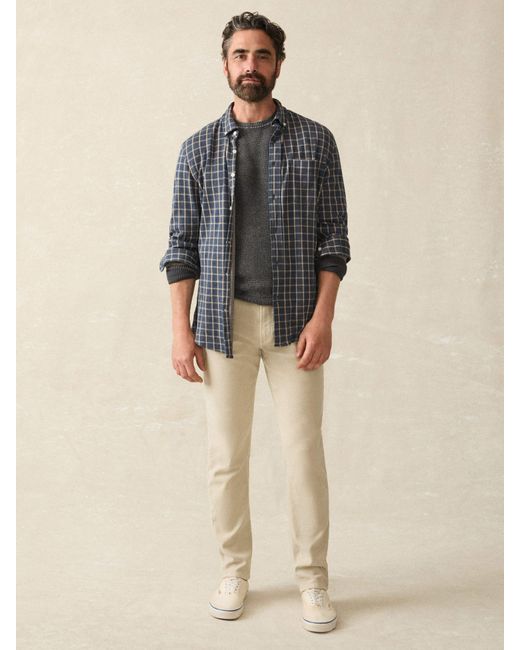 Faherty Brand Gray Coastline Knit Shirt for men