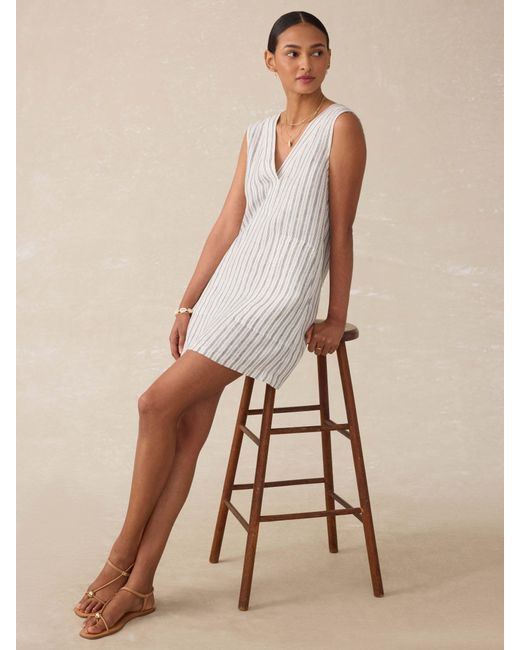 Faherty Brand White Azure Linen Dress