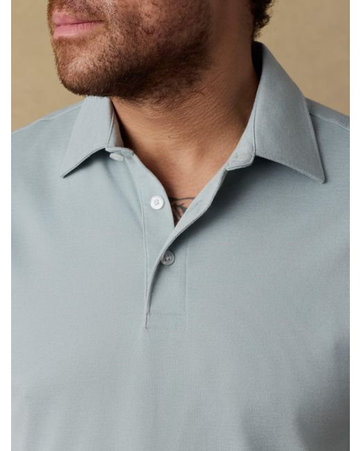 Faherty Brand Blue Short-Sleeve Movement&Trade; Pique Polo Shirt for men