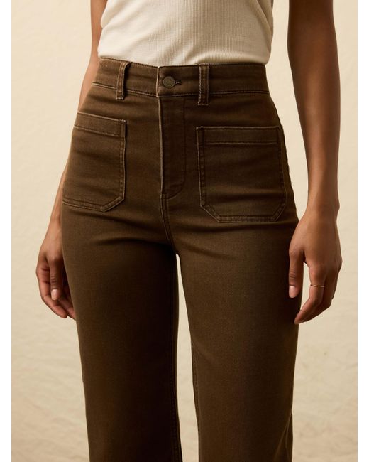 Faherty Brand Brown Stretch Terry Patch Pocket Ankle Pants