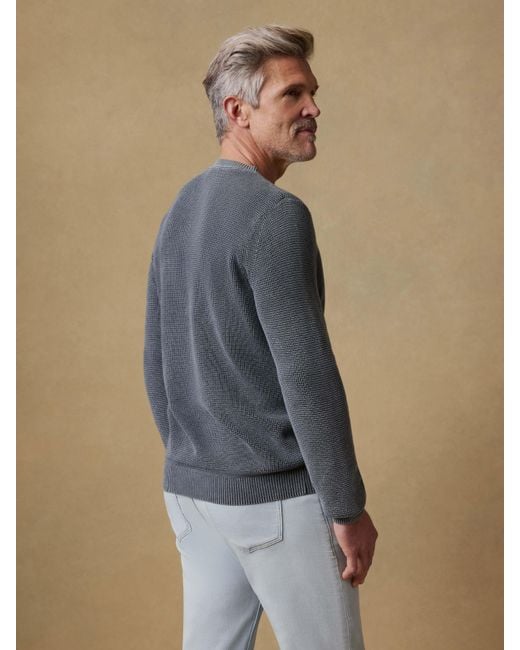 Faherty Brand Gray Sunwashed Crewneck Sweater for men