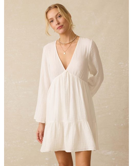 Faherty Brand Natural Dune Cotton Gauze Oceana Dress
