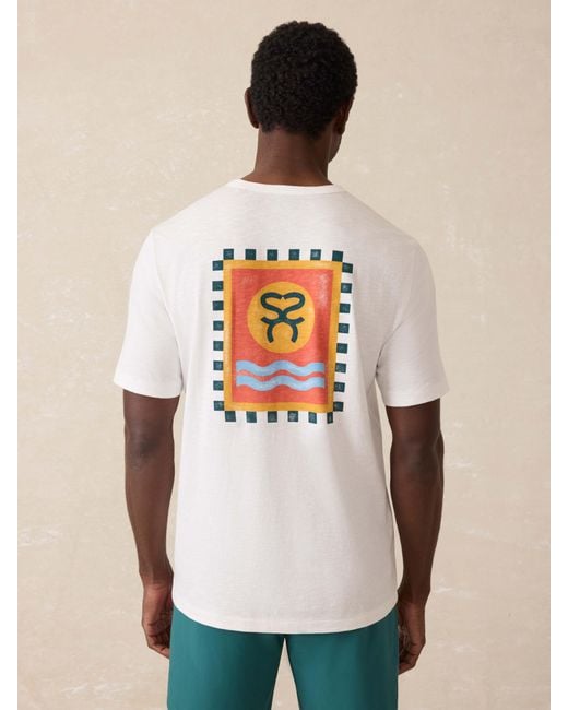 Faherty Brand Natural Surf Ghana Short-Sleeve Flag Graphic T-Shirt for men