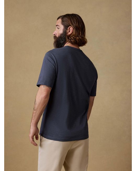 Faherty Brand Blue Sunwashed Regenerative T-Shirt for men