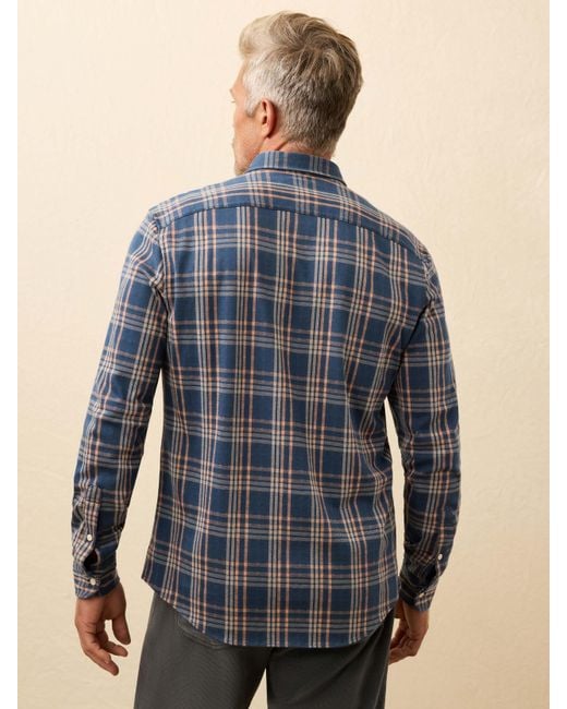Faherty Brand Blue Coastline Knit Shirt for men