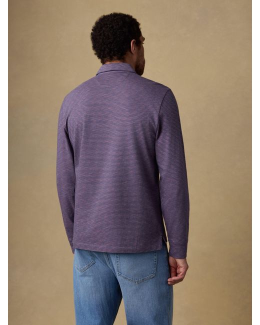 Faherty Brand Blue Long-Sleeve Sunwashed T-Shirt Polo for men