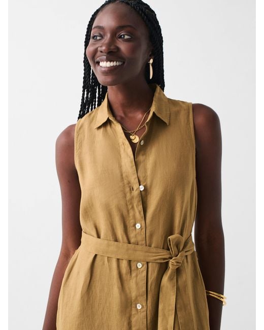 Faherty Linen Laguna Sleeveless Shirt Dress Lyst