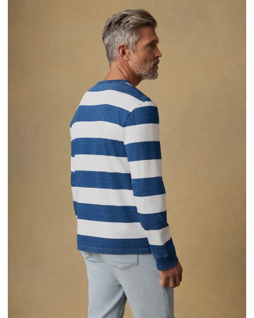 Faherty Brand Blue Long-Sleeve T-Shirt for men