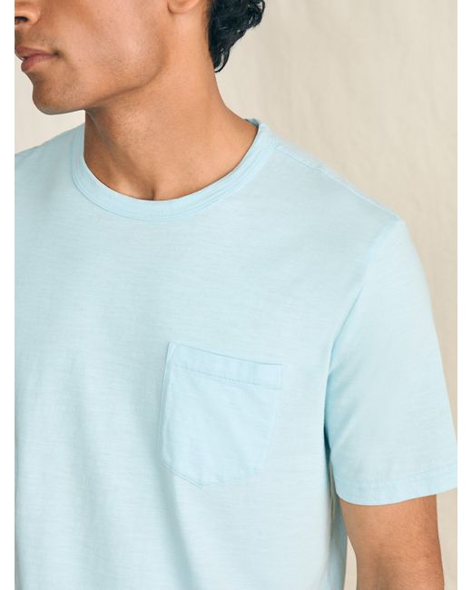 Faherty Brand Blue Sunwashed Pocket T-shirt for men