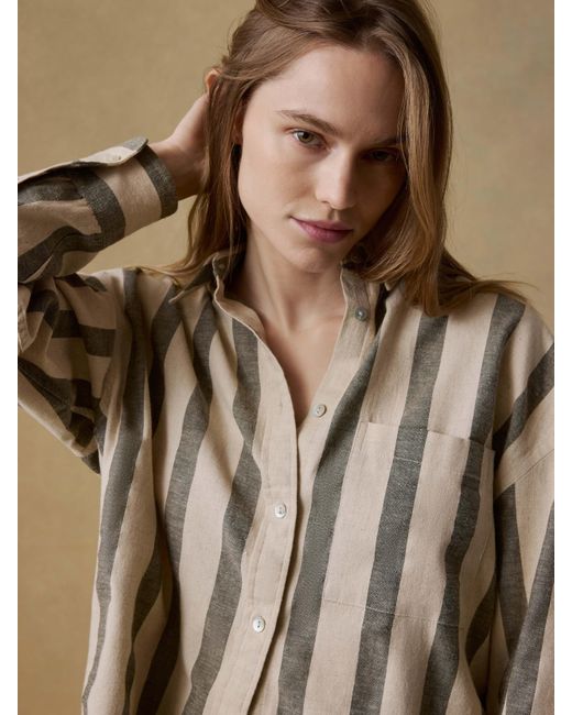 Faherty Brand Multicolor Cotton Linen Relaxed Shirt
