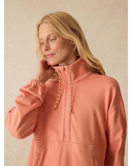 Faherty Brand Orange High Tide Terry Anorak Hoodie