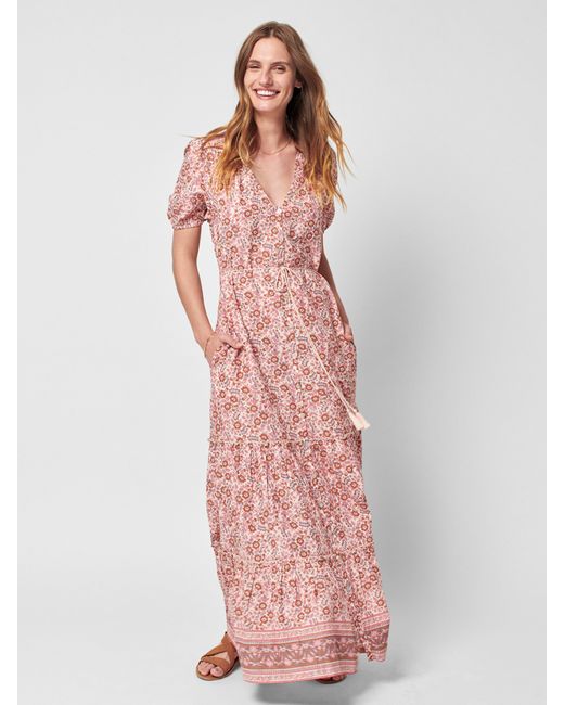 Faherty Cotton Orinda Maxi Dress in Pink | Lyst