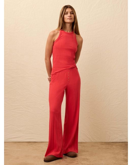 Faherty Brand Red Paradise Pointelle Pants