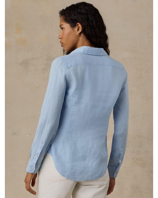 Faherty Brand Blue Laguna Linen Classic Shirt