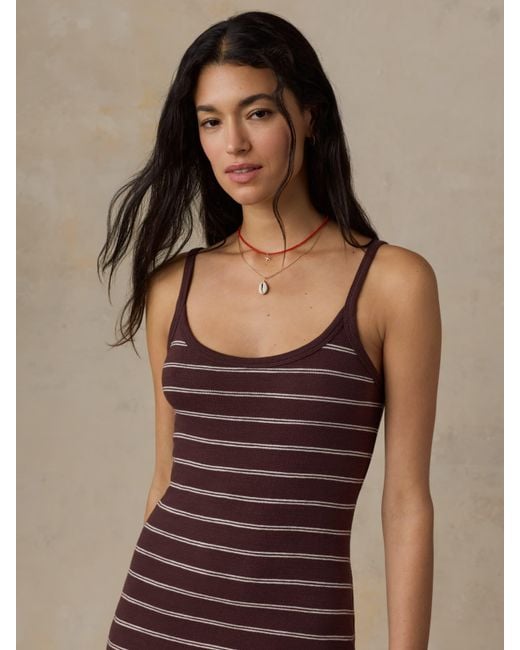 Faherty Brand Green Sunwashed Slub Tank Dress