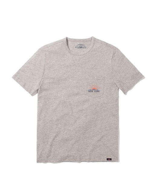 Faherty Brand Gray New York Short-sleeve Crew T-shirt for men