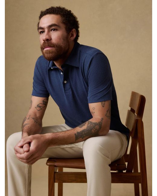 Faherty Brand Blue Movementtm Short-sleeve Polo Shirt for men