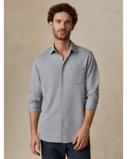 Faherty Brand Gray Costa Pique Shirt for men