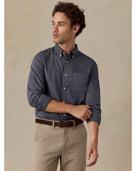 Faherty Brand Gray Long-Sleeve Weightless Cotton Shirt for men