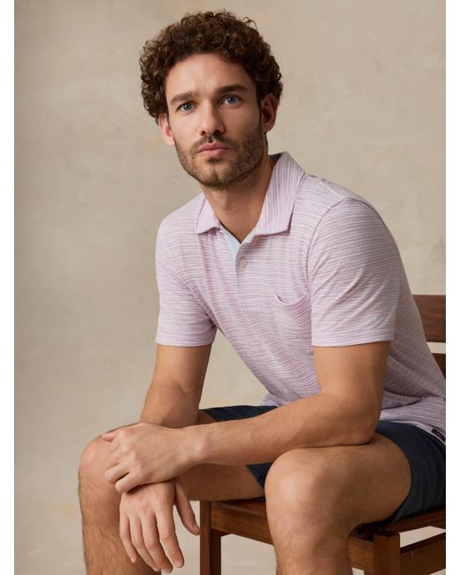 Faherty Brand Purple Short-Sleeve Breeze Polo Shirt for men