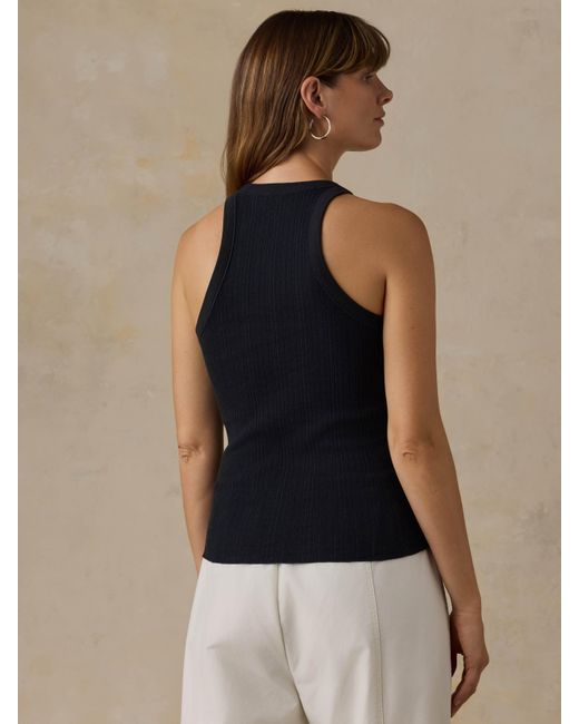 Faherty Brand Black Paradise Pointelle Tank