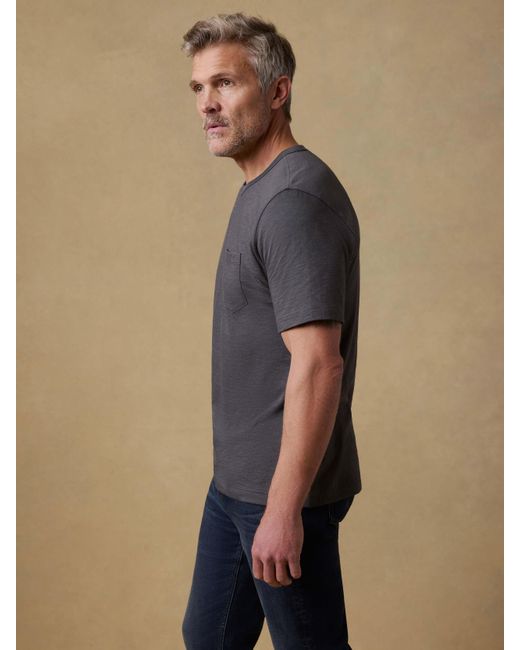 Faherty Brand Gray Sunwashed Regenerative Pocket T-Shirt for men