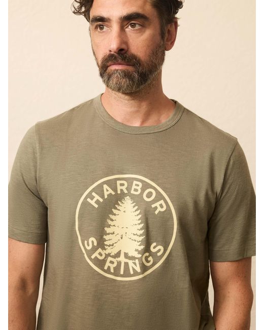 Faherty Brand Brown Sunwashed Graphic T-Shirt for men