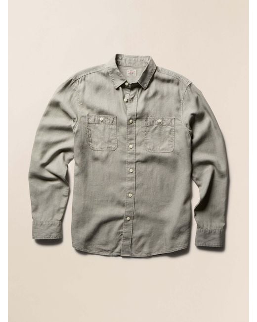 Faherty Brand Natural Tried & True Chambray Workshirt for men
