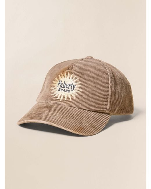 Faherty Brand Natural Vintage Cord Baseball Hat for men