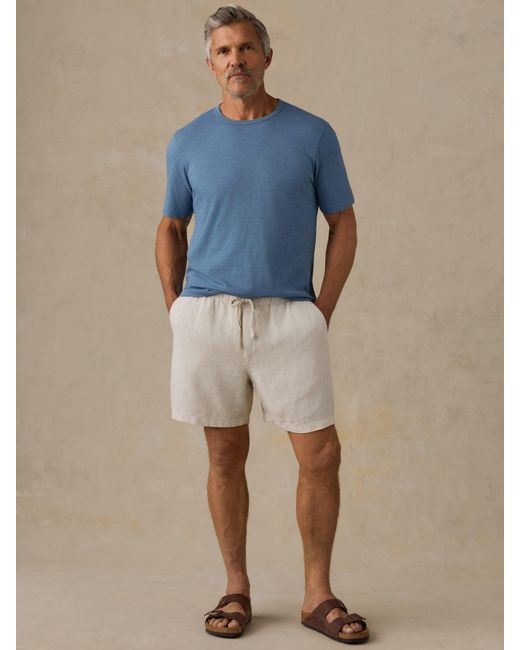 Faherty Brand Blue Sunwashed Regenerative T-Shirt for men