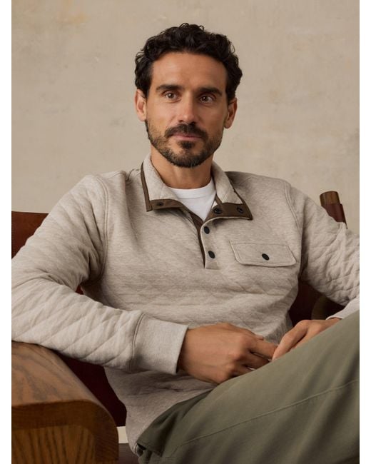 Faherty Brand Natural Epic Quilted Fleece Pullover for men